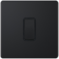 Selectric 5MPLUS-807 5M-PLUS Screwless 1 Gang 10AX Intermediate Switch - Matt Black, Black Insert