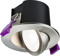 Knightsbridge SPKEVTBC SpektroLED Evo Tilt Fire Rated IP65 Downlight with 2x Wattage and 4x CCT - Brushed Chrome