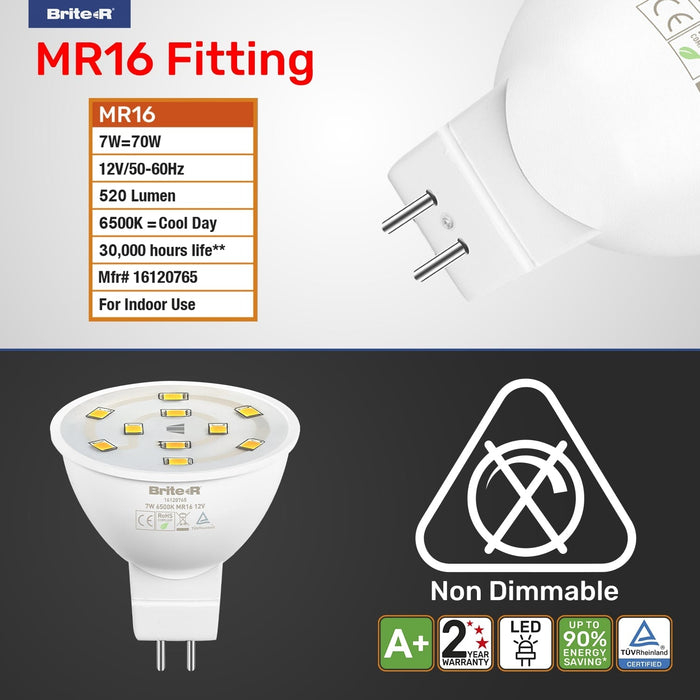 Brite-R 7W MR16 LED Bulb Cool White 6500K - westbasedirect.com