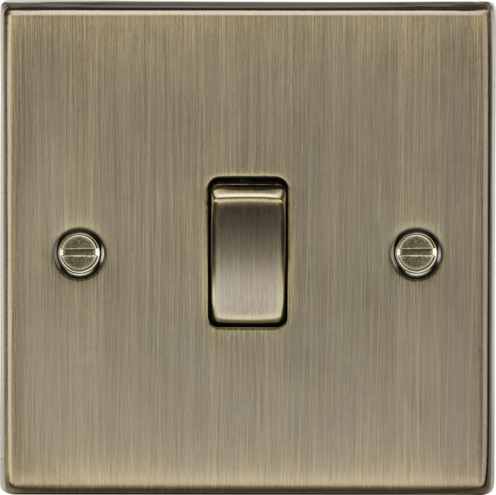 Knightsbridge CS2AB Square Edge 10AX 1G 2-Way Plate Switch - Antique Brass - westbasedirect.com