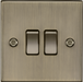 Knightsbridge CS3AB Square Edge 10AX 2G 2-Way Plate Switch - Antique Brass - westbasedirect.com