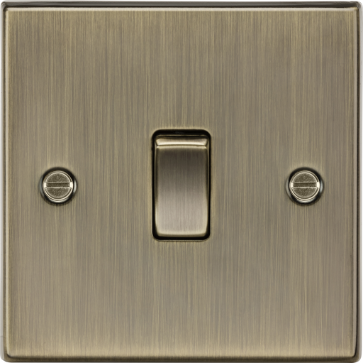 Knightsbridge CS834AB Square Edge 20A 1G DP Switch - Antique Brass - westbasedirect.com