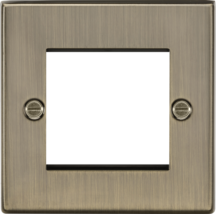 Knightsbridge CS2GAB Square Edge 2G Modular Faceplate - Antique Brass - westbasedirect.com