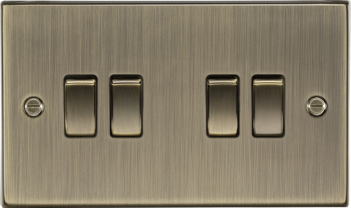 Knightsbridge CS41AB Square Edge 10AX 4G 2-Way Plate Switch - Antique Brass - westbasedirect.com