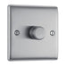 BG NBS81P Nexus Metal 2-Way Single Leading Edge Dimmer Push On/Off - Brushed Steel - westbasedirect.com