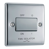 BG NPC15 Nexus Metal Fan Isolator Switch TP 10A - Polished Chrome