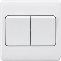 Knightsbridge CU3W White Curved Edge 10AX 2G 2-Way Wide Rocker Switch