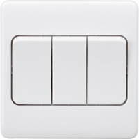 Knightsbridge CU4W White Curved Edge 10AX 3G 2-Way Wide Rocker Switch