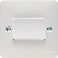 Hager WMPS12W Sollysta White Moulded 10AX 1 Gang 2 Way Wall Switch (Wide Rocker)