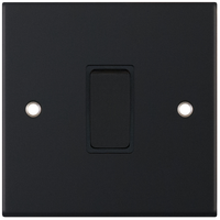Selectric DSL11-01 5M 1 Gang 2 Way 10AX Plate Switch - Matt Black, Black Insert