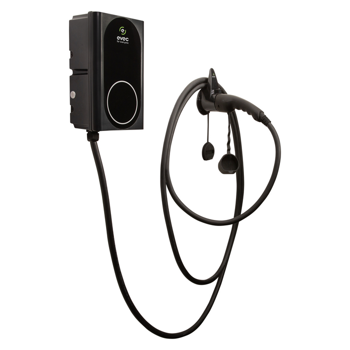 EVEC VEC04 Wall Mounted Smart EV Charger 22kW Three Phase Tethered Universal Socket Type 2 5M