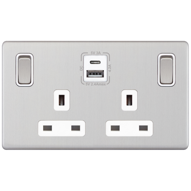 BUY Selectric 5MPLUS-786 | 5M-PLUS Screwless | 2 Gang 13A Switched SP ...