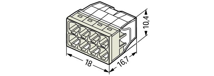 Wago 2273-208 8-Conductor Compact Push Wire Connector Terminal Block Grey (50 Full Box) - westbasedirect.com