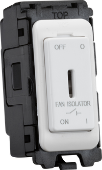 Knightsbridge CUGM19K White Curved Edge 10A Fan Isolator Key Switch Module