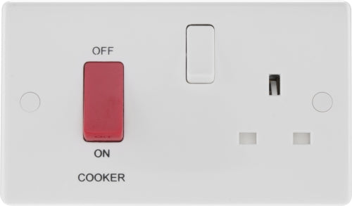 BG 971 White Square Edge DP Cooker + Socket — B2Belectrical.com