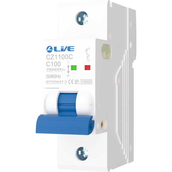 LIVE Electrical CZ1100C Single Pole 100A C Curve 10kA MCB