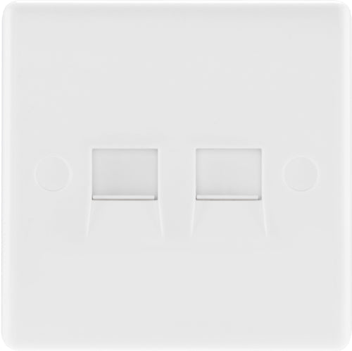 BG 9BTM/2 White Square Edge Double Master Telephone Socket (Screw) - westbasedirect.com