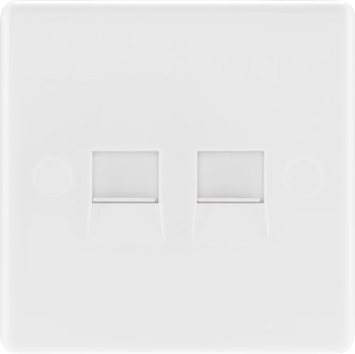 BG 9BTS/2 White Square Edge Double Slave Telephone Socket (Screw) - westbasedirect.com