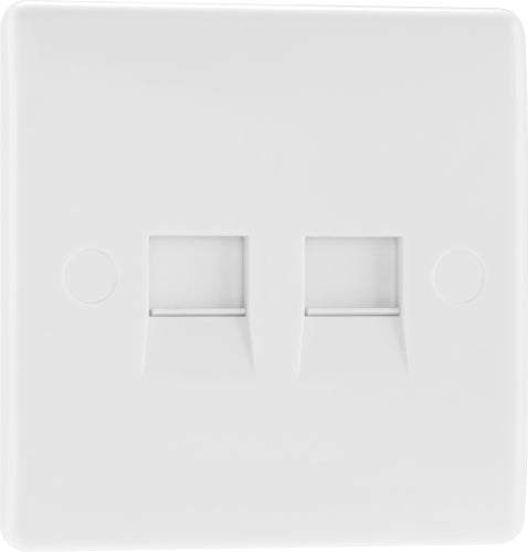 BG 9BTSI/2 White Square Edge Double Slave Telephone Socket (IDC) - westbasedirect.com