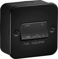 Knightsbridge M1100TB Metalclad 10A Fan Isolator Switch - Textured Sand Black Finish