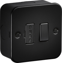 Knightsbridge M6300TB Metalclad 13A Switched Fused Spur - Textured Sand Black Finish