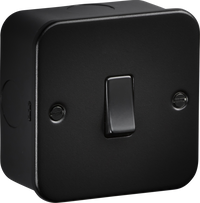 Knightsbridge M8341TB Metalclad 20A 1G DP Switch - Textured Sand Black Finish