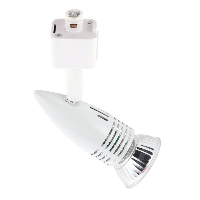 Saxby 3TH139W Conor track head 50W Gloss white paint & white pc 50W GU10 reflector (Required) - westbasedirect.com