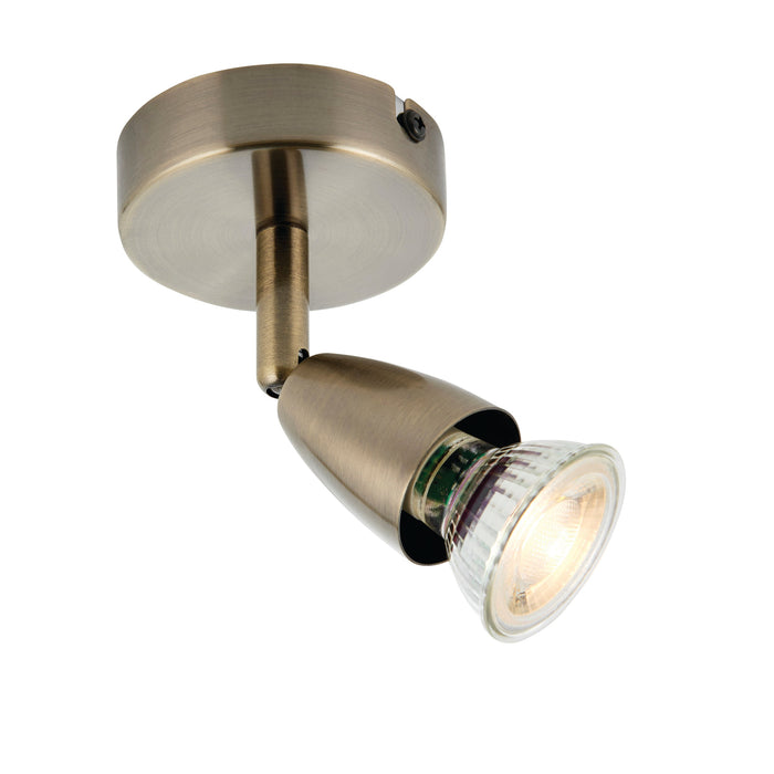 Saxby G2521013 Amalfi 1lt single spotlight satin nickel 35W Satin nickel effect plate 35W GU10 reflector (Required) - westbasedirect.com