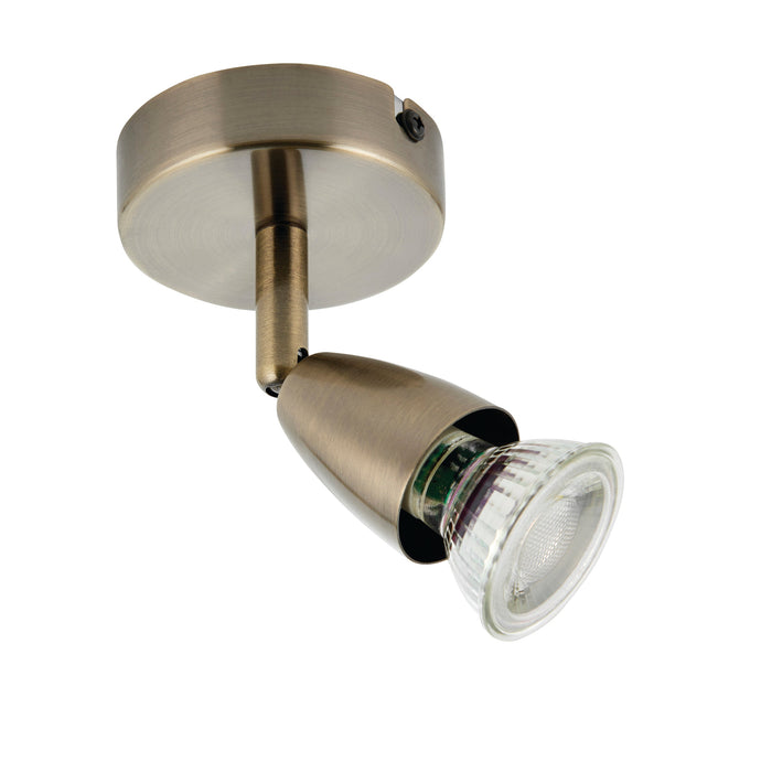 Saxby G2521013 Amalfi 1lt single spotlight satin nickel 35W Satin nickel effect plate 35W GU10 reflector (Required) - westbasedirect.com