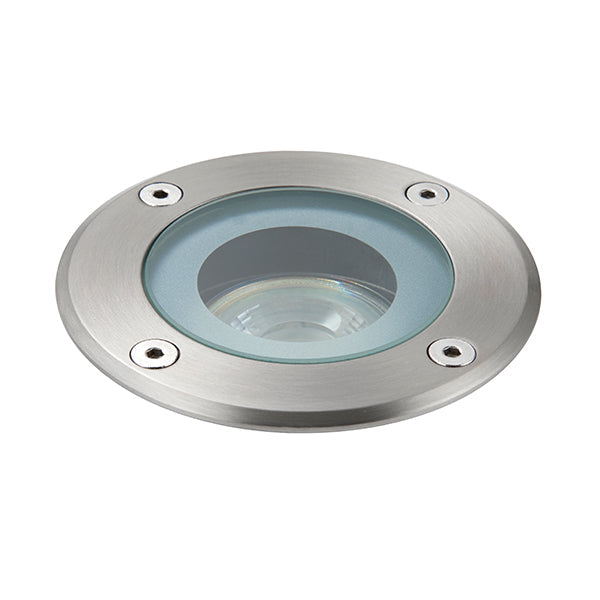 Saxby GH98042V Pillar round IP65 7W Polished stainless steel & clear glass 7W LED GU10 (Required) - westbasedirect.com