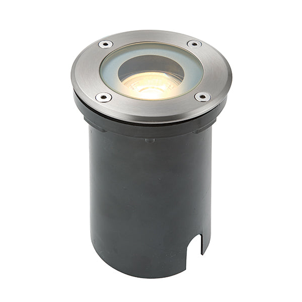 Saxby GH98042V Pillar round IP65 7W Polished stainless steel & clear glass 7W LED GU10 (Required) - westbasedirect.com