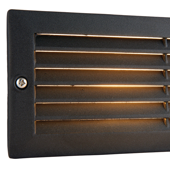 Saxby OL60AB Eco plain & louvre IP44 40W Textured black paint & frosted glass 40W E27 GLS (Required) - westbasedirect.com