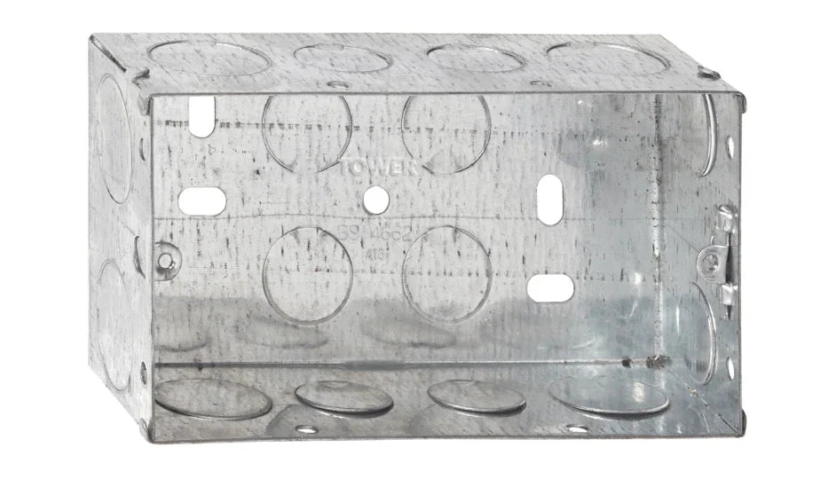 Deta DB168 2G 47mm Flush Metal Back Box — B2Belectrical.com