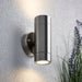 Saxby 13802 Palin 2lt wall IP44 7W Brushed stainless steel & clear glass 2 x 7W LED GU10 (Required) - westbasedirect.com