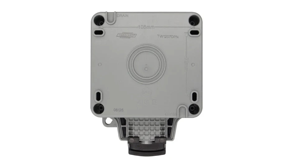 Timeguard TW1207DPN Weathersafe IP66 Single Gang 13A Switched Socket DP with Neon