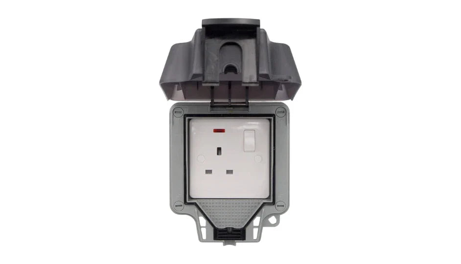 Timeguard TW1207DPN Weathersafe IP66 Single Gang 13A Switched Socket DP with Neon
