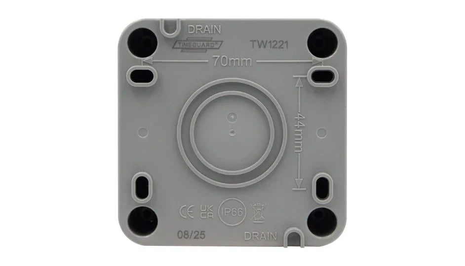 Timeguard TW1221 Weathersafe IP66 Single Gang 2 Way 20AX Switch with Neon - westbasedirect.com