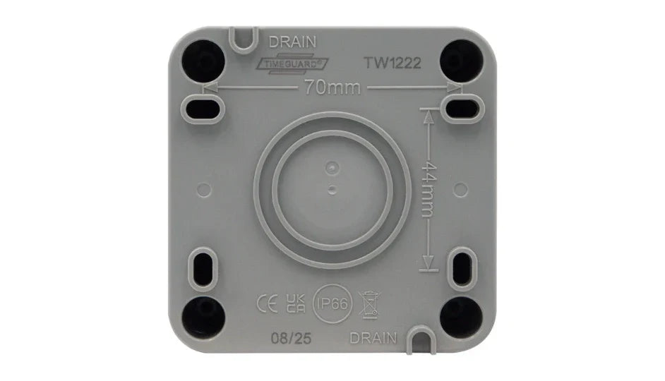 Timeguard TW1222 Weathersafe IP66 Twin Gang 2 Way 20AX Switch with Neon - westbasedirect.com