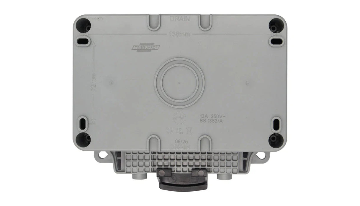 Timeguard TW1409DPP Weathersafe IP66 2 Gang 13A Switched Socket DP with Passive RCD - westbasedirect.com