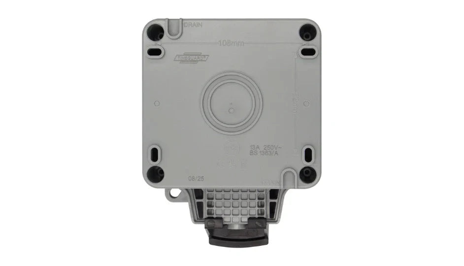Timeguard TW1460P Weathersafe IP66 Single Gang 13A Unswitched Spur with Passive RCD - westbasedirect.com