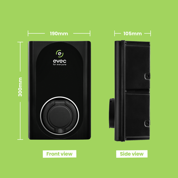 EVEC VEC01 Wall Mounted Smart EV Charger 7.4kW Single Phase Untethered Universal Socket Type 1 & Type 2