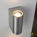 Saxby 13915 Doron 2lt wall IP44 35W Brushed alloy & clear glass 2 x 35W GU10 reflector (Required) - westbasedirect.com