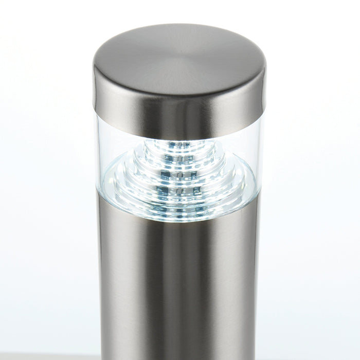 Saxby 13929 Pyramid post IP44 3.3W Brushed stainless steel & clear pc 3.3W LED (SMD 2835) Daylight white - westbasedirect.com