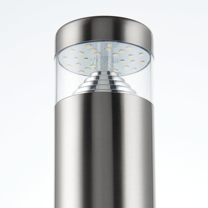 Saxby 13929 Pyramid post IP44 3.3W Brushed stainless steel & clear pc 3.3W LED (SMD 2835) Daylight white - westbasedirect.com