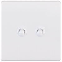 Selectric 5MPLUS-TOG-10 5M-PLUS Screwless 2 Gang 2 Way 10A Toggle Switch - Matt White