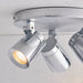 Saxby 39167 Knight 3lt round IP44 7W Chrome effect plate & clear glass 3 x 7W LED GU10 (Required) - westbasedirect.com