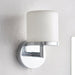 Saxby 39608 Lipco 1lt wall IP44 28W Chrome effect plate & matt opal duplex glass 28W G9 clear capsule (Required) - westbasedirect.com