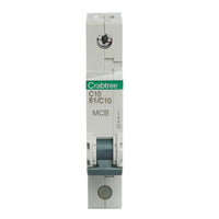 Crabtree 61/C10 Starbreaker 10A Single Pole C Curve 6kA MCB