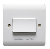 Crabtree CR1009 Instinct White Moulded 10A TP Isolator Switch with Isolator Symbol