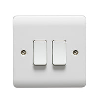 Crabtree CR1272 Instinct White Moulded 10AX 2 Gang 2 Way Switch
